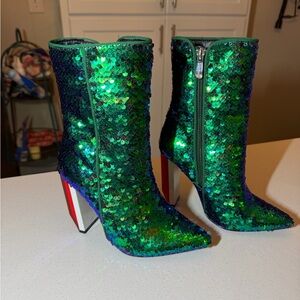 Cape Robbin Sequin Ankle Boots